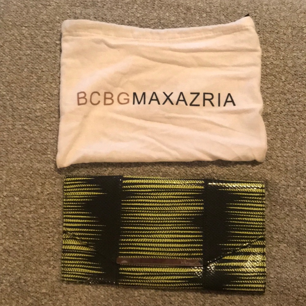 NEW! BCBG black and yellow clutch